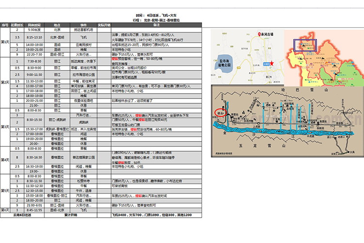 六日旅游行程计划表-1