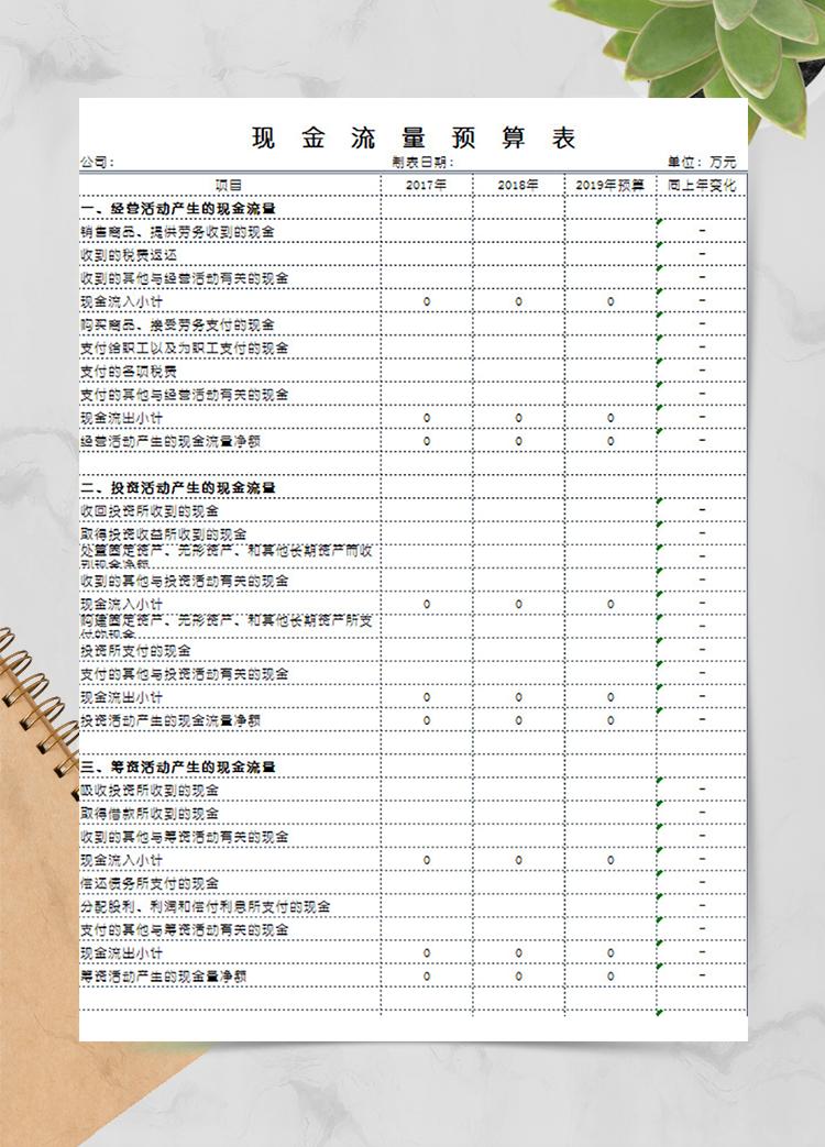 现金流量预算表