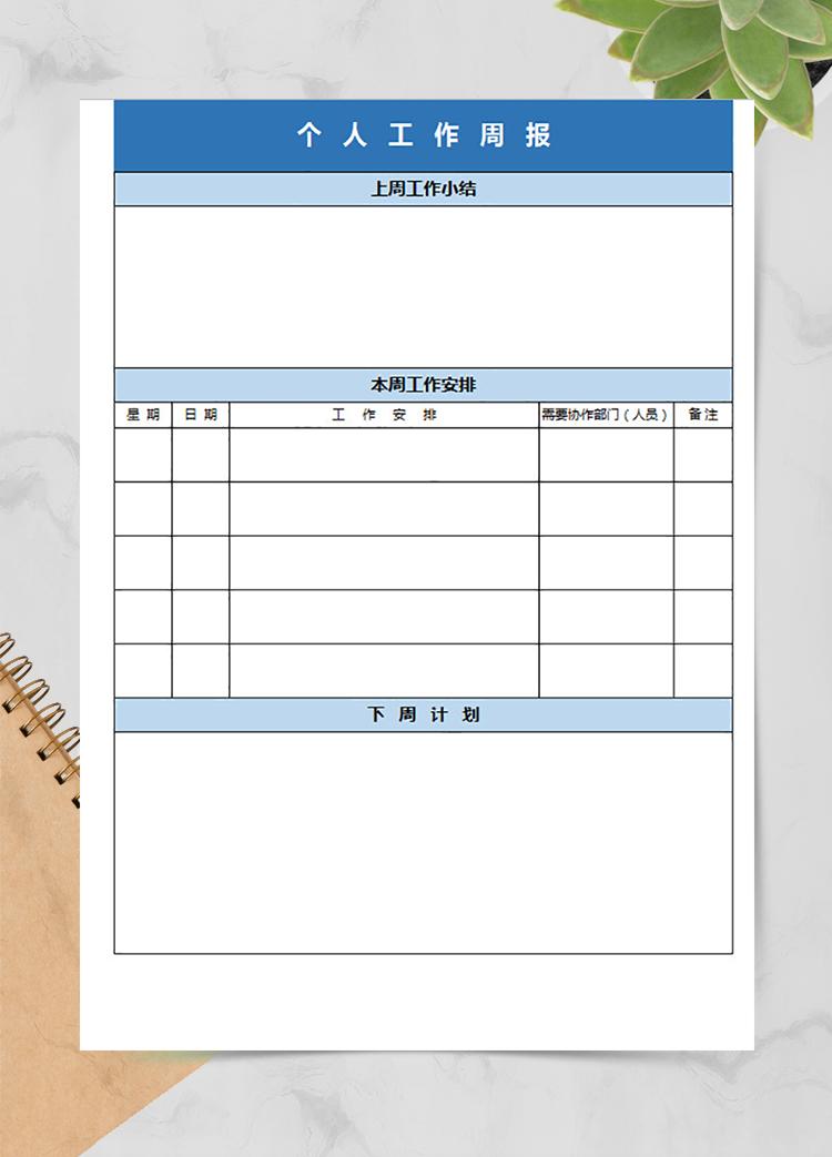 个人工作周报
