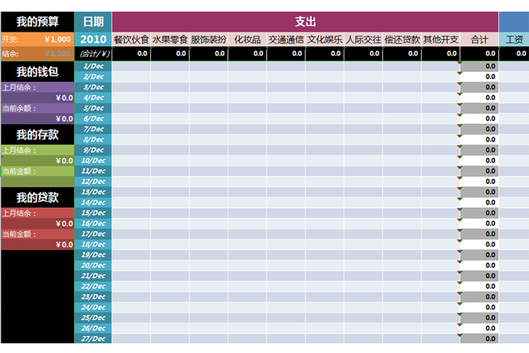 2019个人理财记账本-1