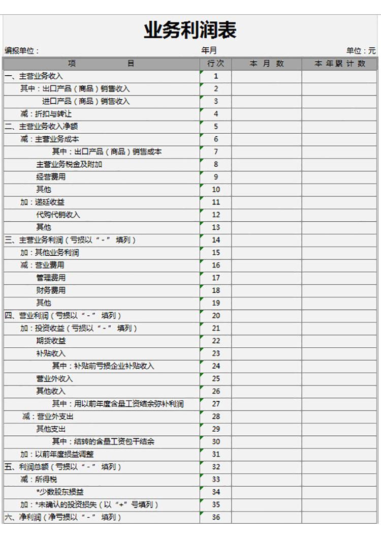 一般企业利润表-1