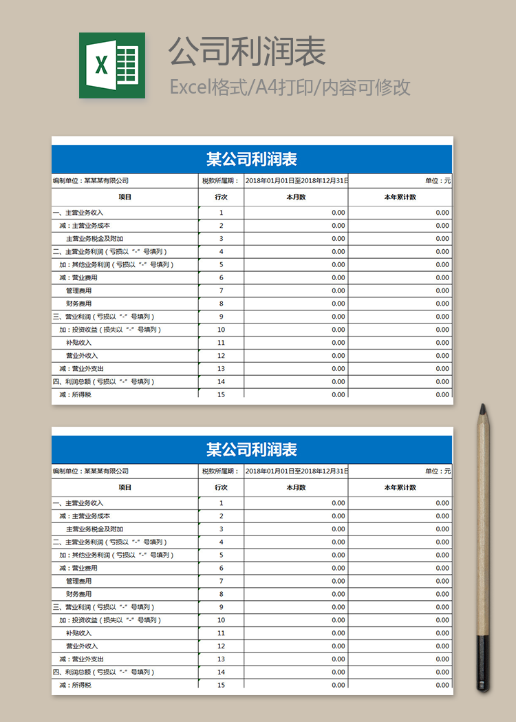 公司利润明细表