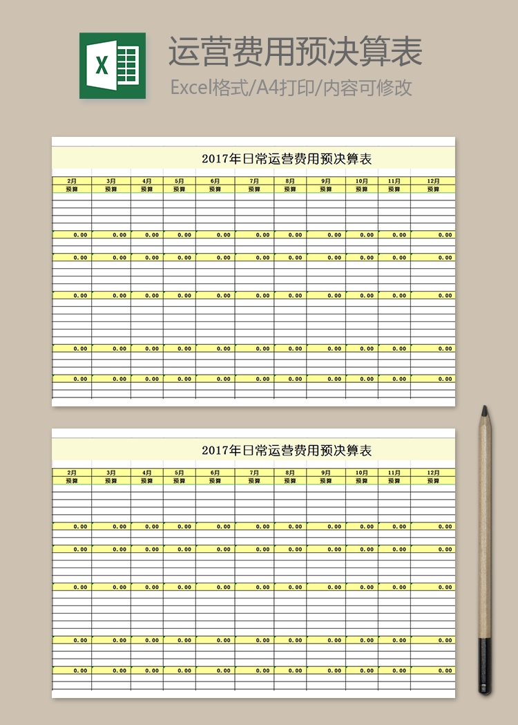 2019年日常运营费用预决算表