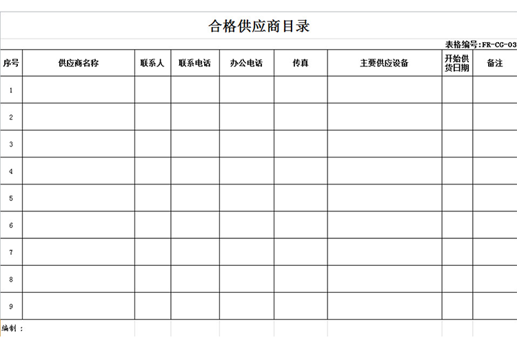 合格供应商目录-1