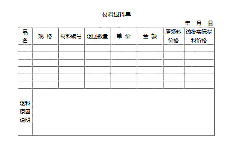 材料退料单-1