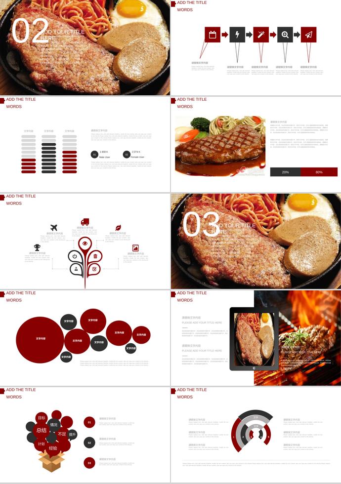 西餐美食牛排产品介绍PPT模板-1