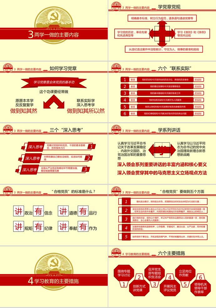 黄色大气党章党规ppt模板-2