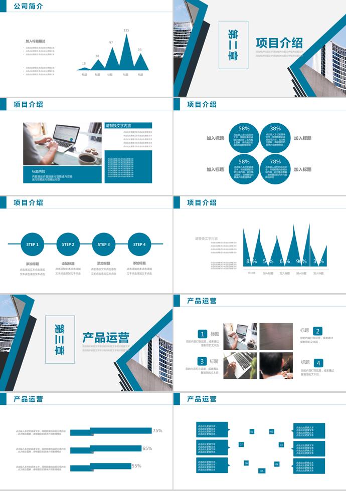 2019蓝色系企业文化介绍ppt-1