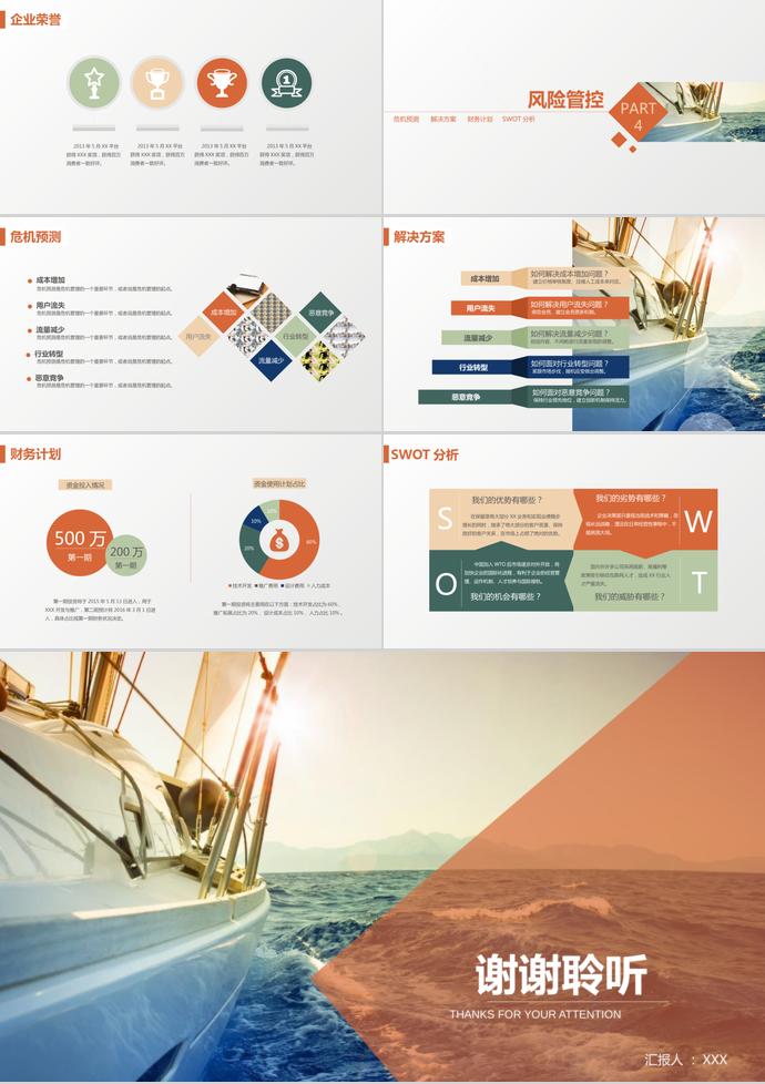 橙色系实用精品商业计划书PPT模板-2
