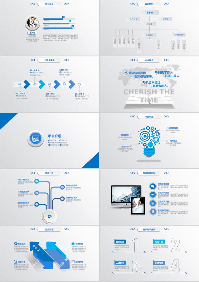 蓝色简约实用商业融资计划书-1