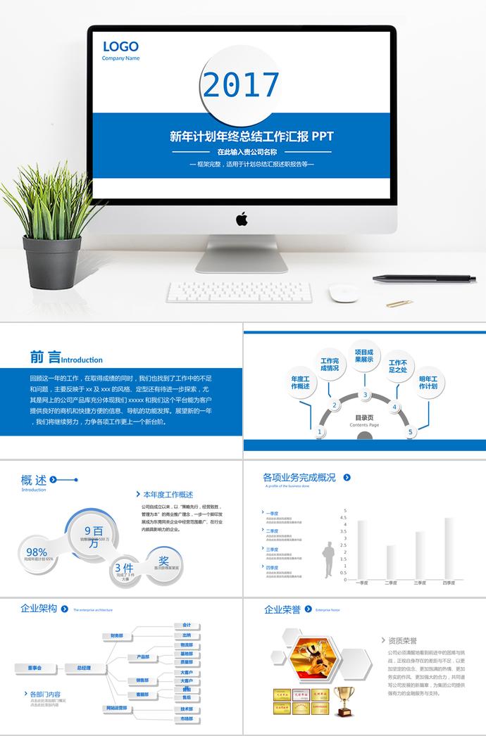 大气实用年终总结汇报PPT模板