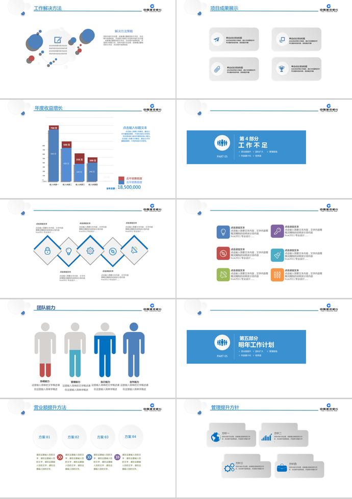 精美建行年终汇报总结PPT模板-2