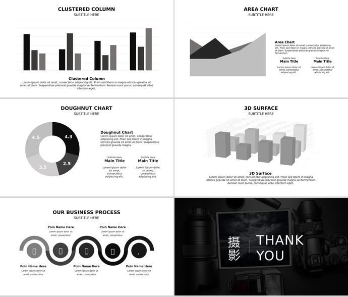 极简高端黑白灰商务模板.-3