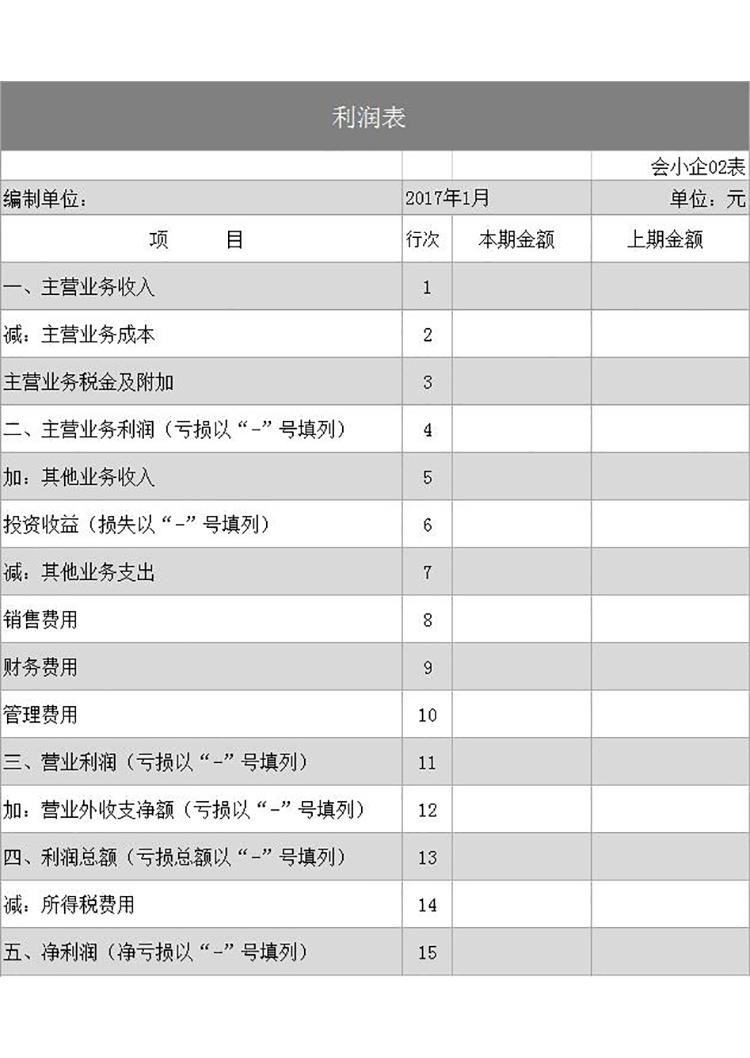 灰白利润表-1