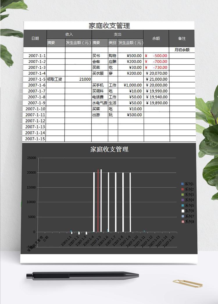 黑色家庭收支管理