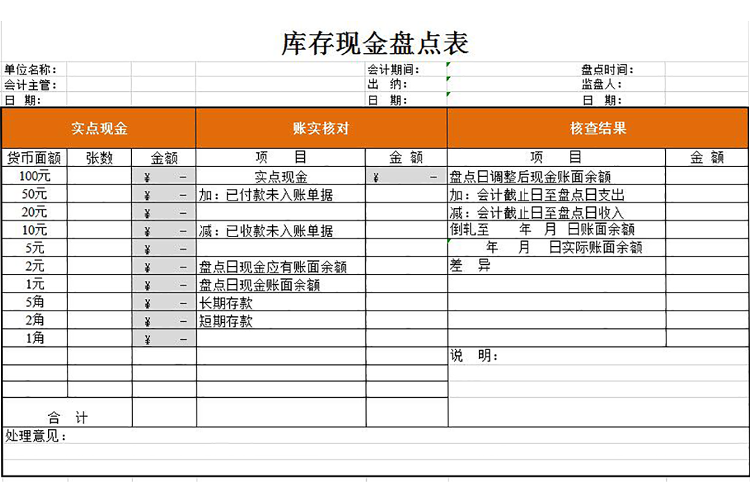 零用金费用报销清单-1