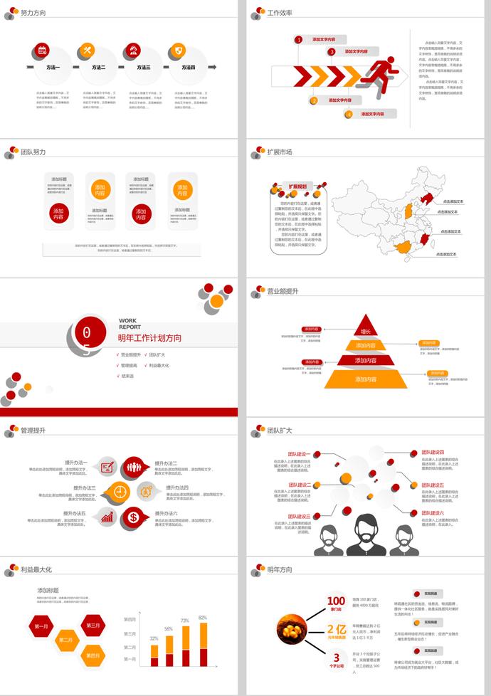 2019红色风新年计划商务汇报PPT模板-3