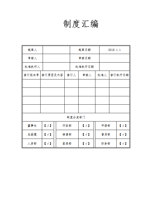 某公司人事管理制度汇编word模板