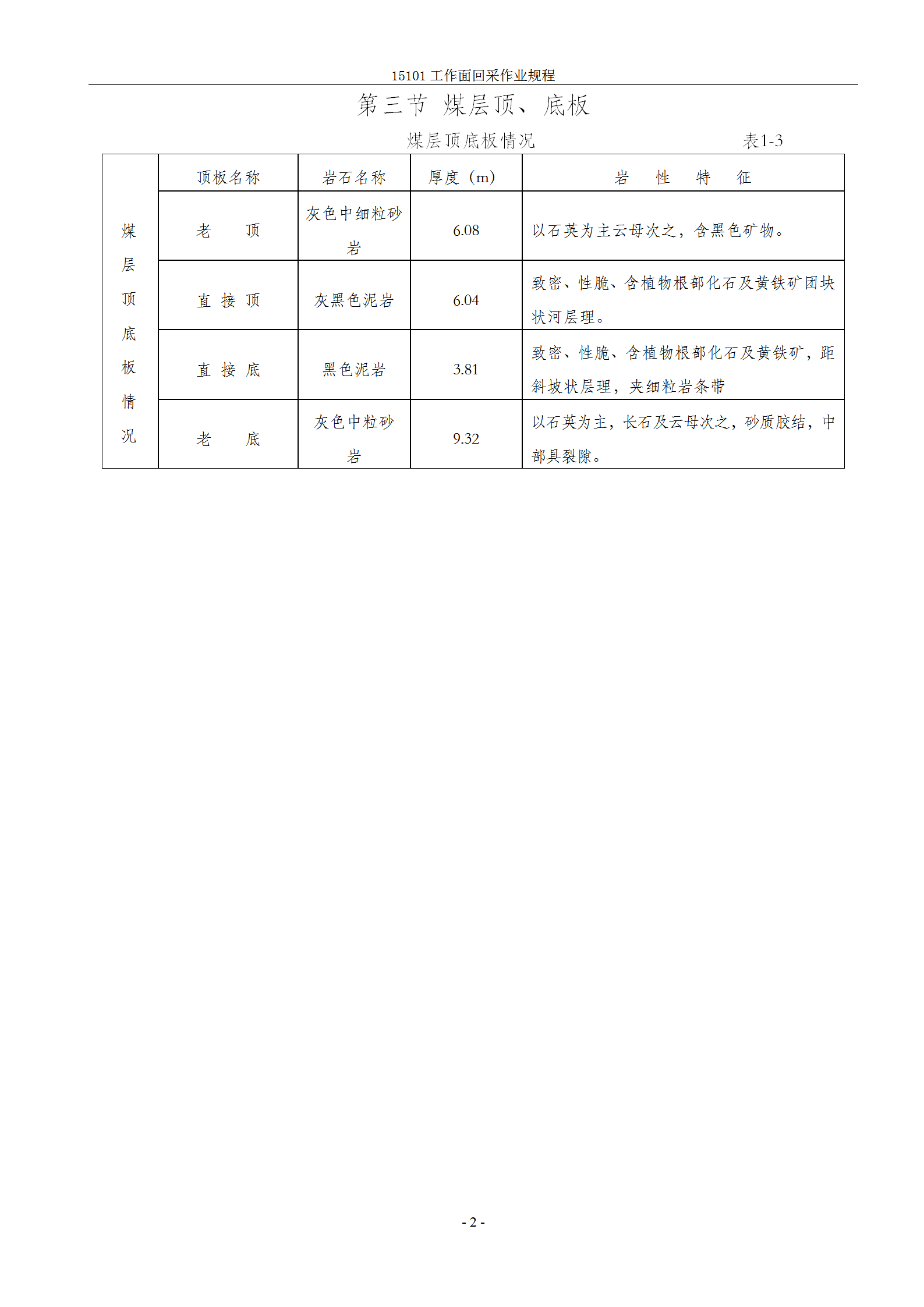 煤业工作面回采作业规程教材word模板-1