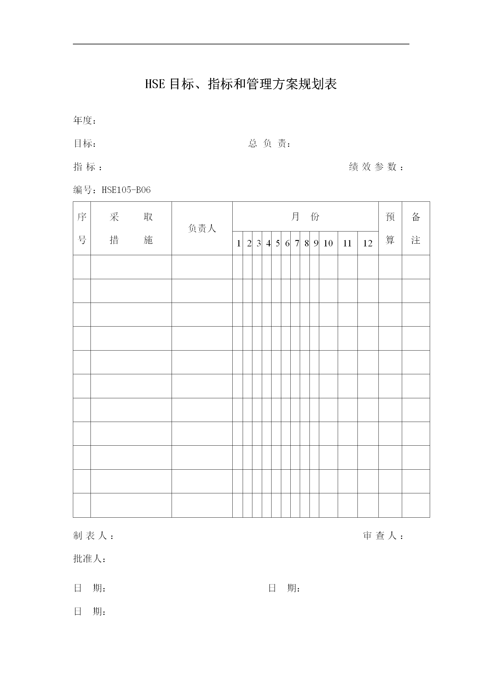 工厂安全生产表格汇总word模板