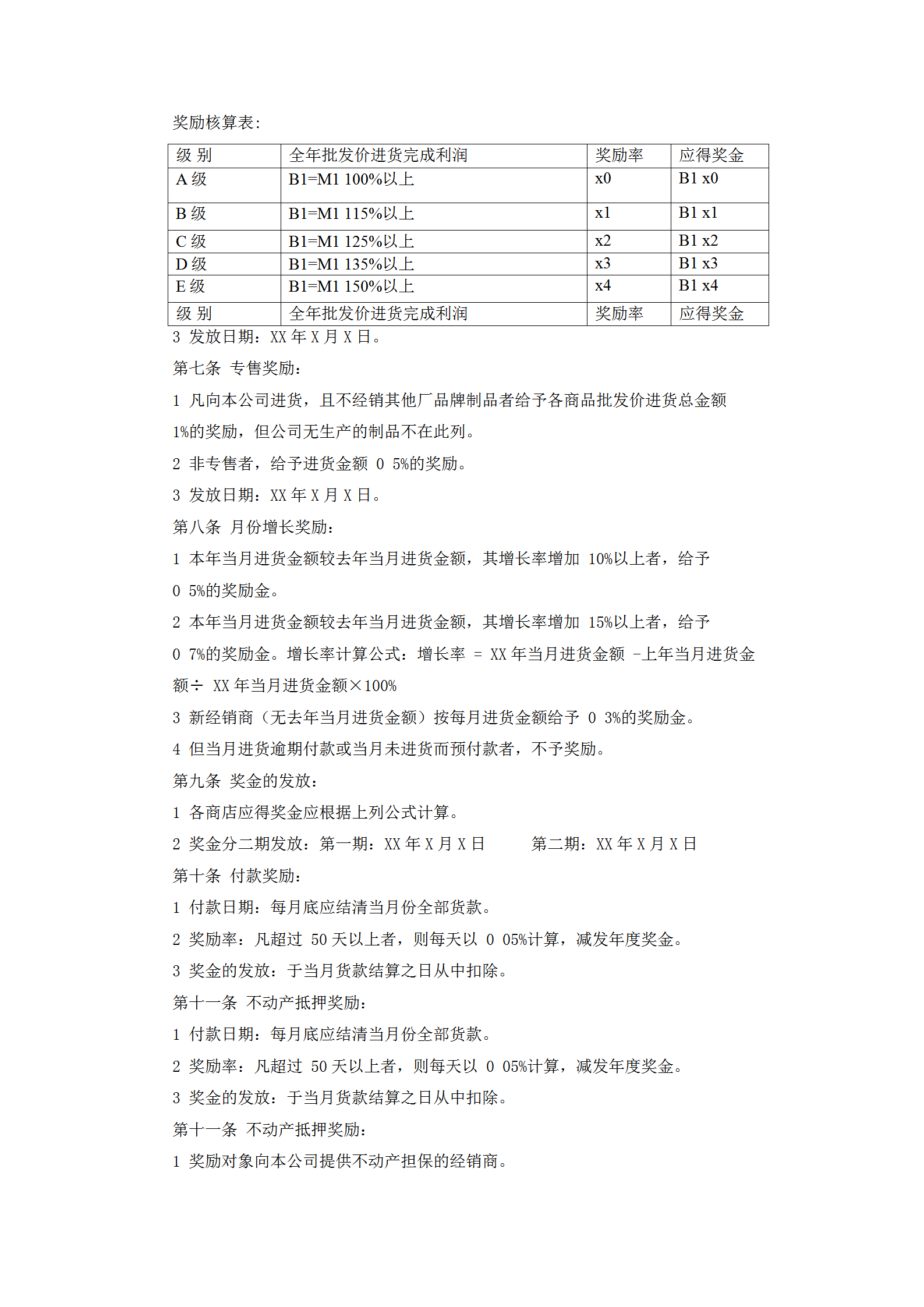 经销商年终奖励办法word模板-1