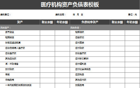 医疗机构资产负债表-1