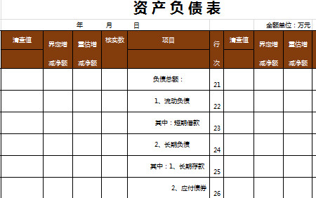 资产负债表模板-1