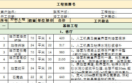 工程预算计划书-1