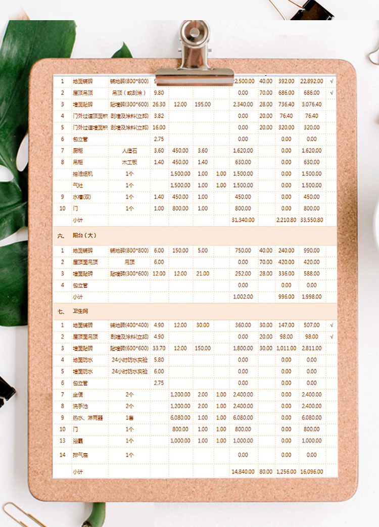 房屋装修预算表-1