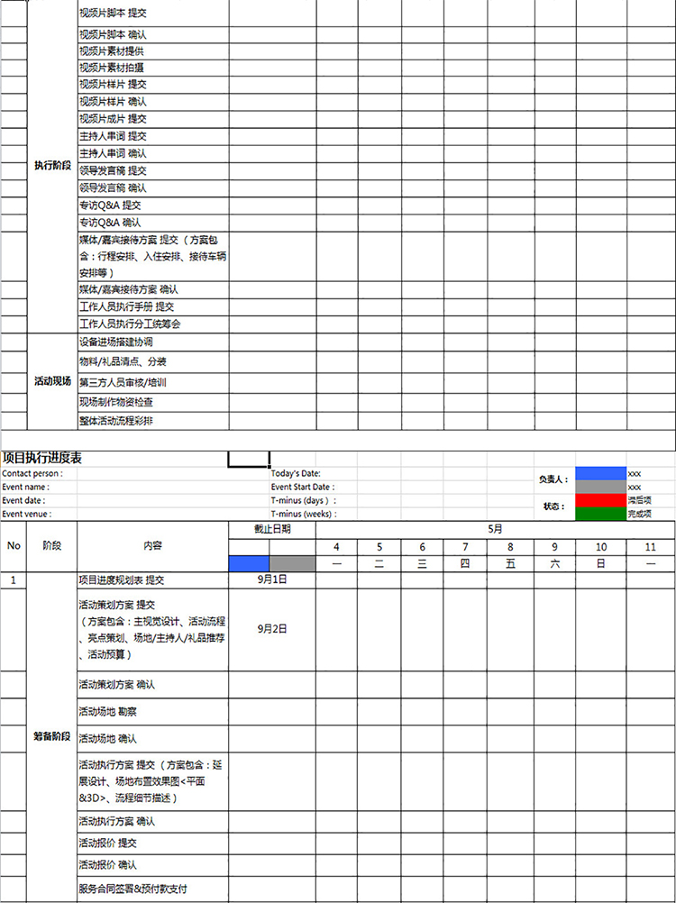 项目执行进度表-1